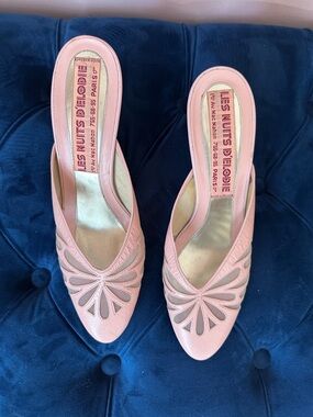 Les Nuits D’Elodie Vintage Pink Slip-On Women's Heels